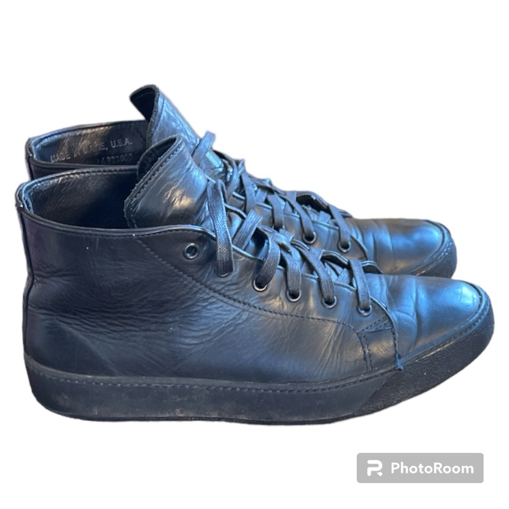 Rancourt & Co. Black Leather Vibram Sole High Top Sneakers Size 9